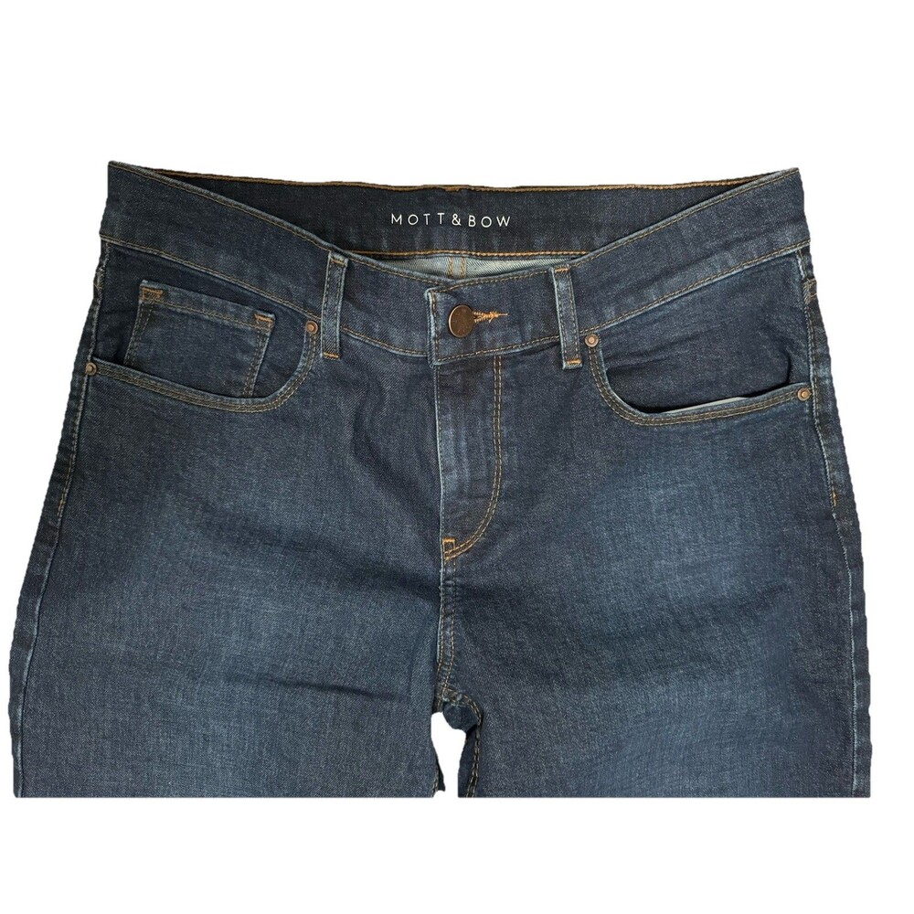 Mott & Bow Slim Fit Jeans Stretch Denim Mens Dark Blue Cotton Pants - Picture 5 of 6